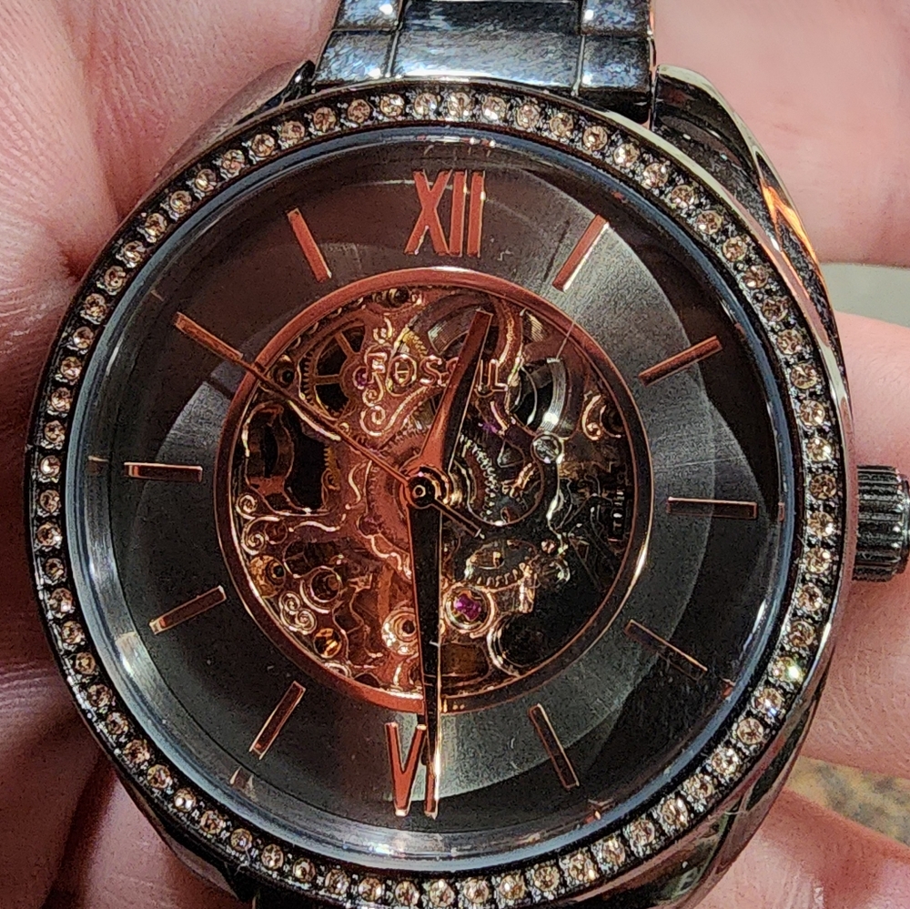 Fossil Womens Automatic, Rose gold and Gunmetal